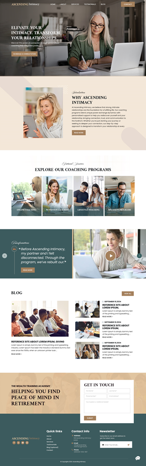 Web Design by nzdesigners for Ascending Intimacy Lifestyle Coaching | Design: #33679976