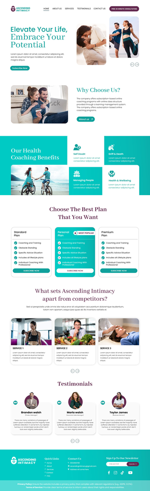 Diseño Web por SAI DESIGNS para Ascending Intimacy Lifestyle Coaching | Diseño: #33702081