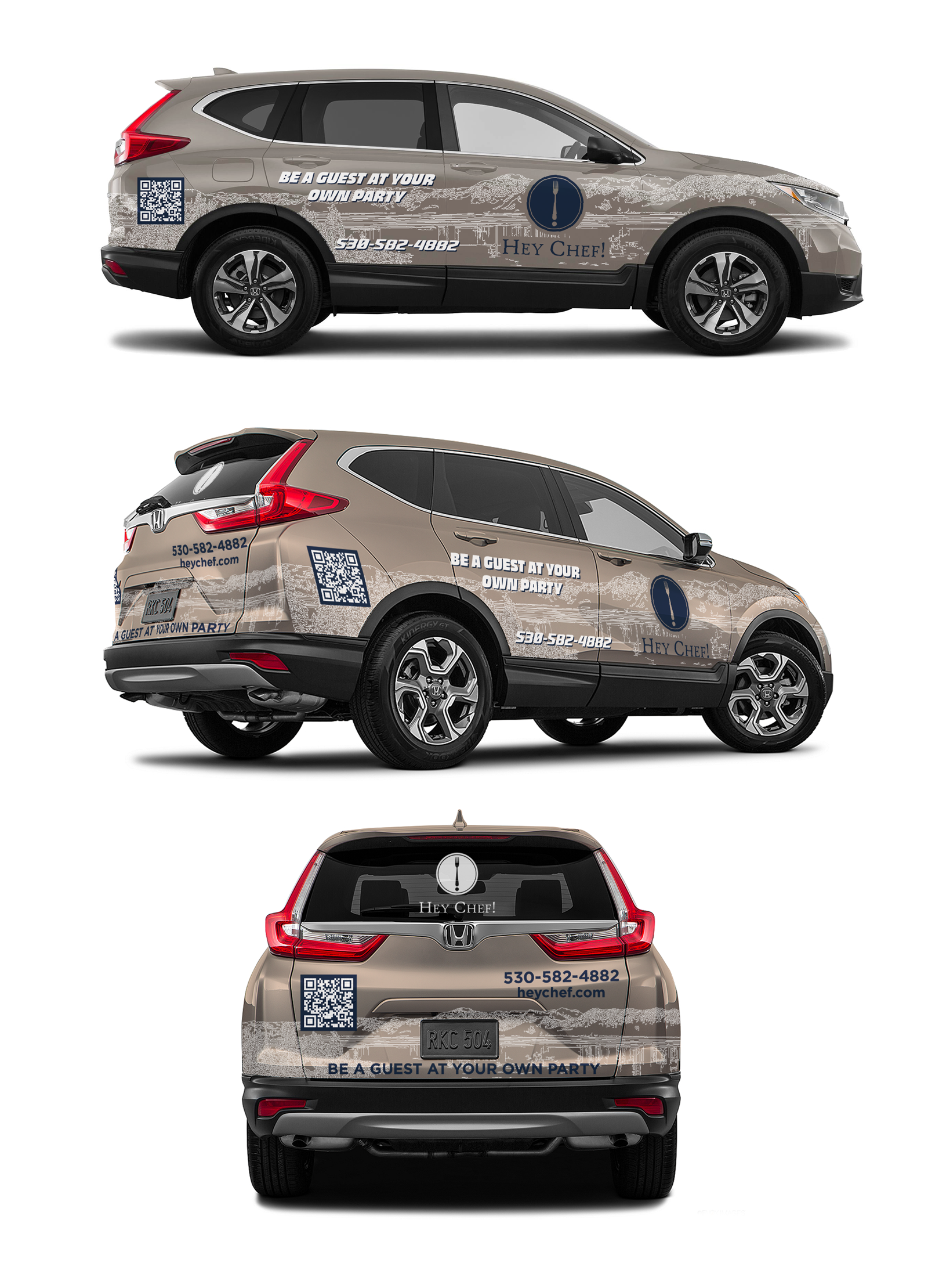 Car Wrap Design by 123graphics for HeyChef! LLC | Design #33712388
