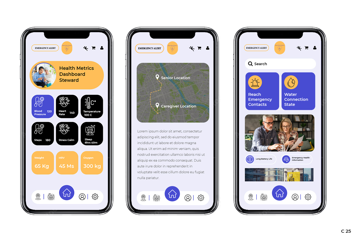App Design by pb for Senior-Alert-Connect | Design #33706371