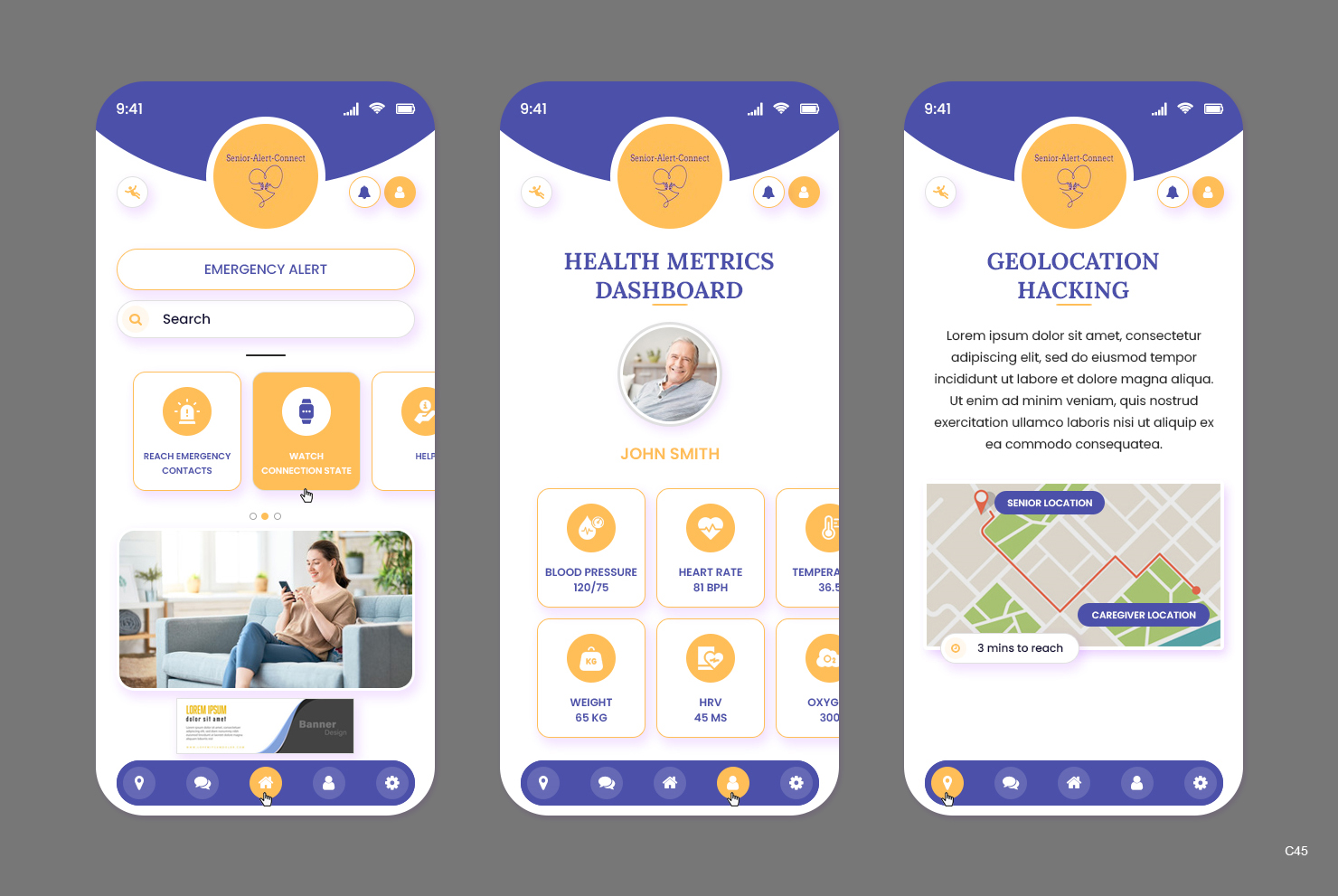 Design Application par pb pour Senior-Alert-Connect | Design : #33706372