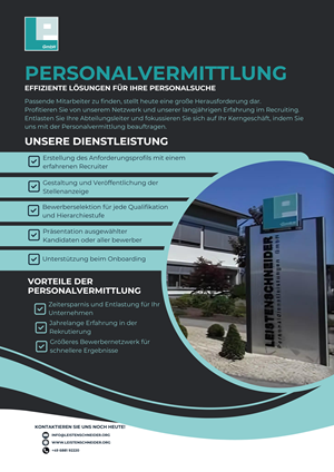 Diseño de Flyer por Custom A para Leistenschneider GmbH | Diseño: #33727992