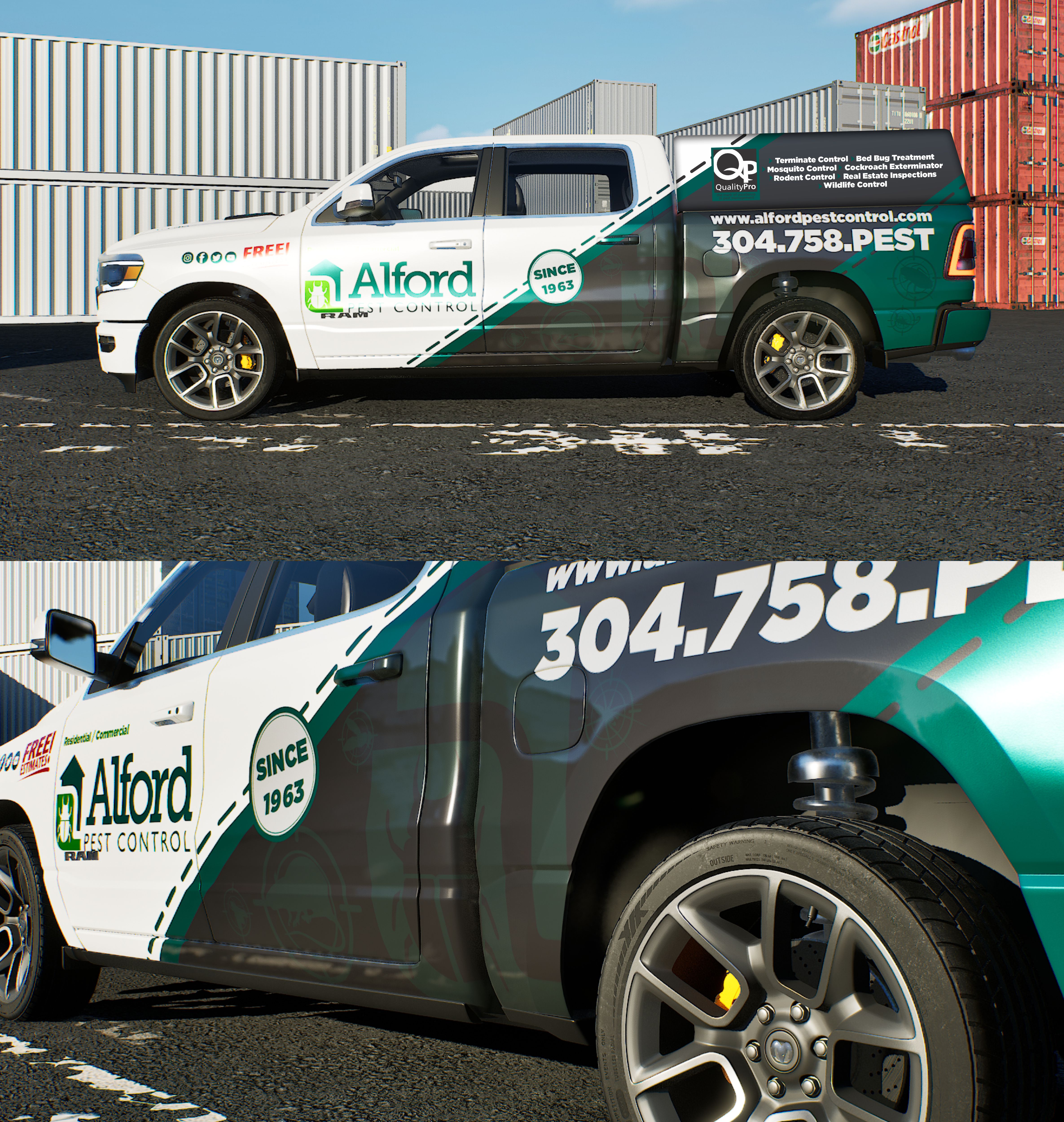 Diseño de Rotulación de Vehículo por VEDG para Alford Pest Control | Diseño #33762025