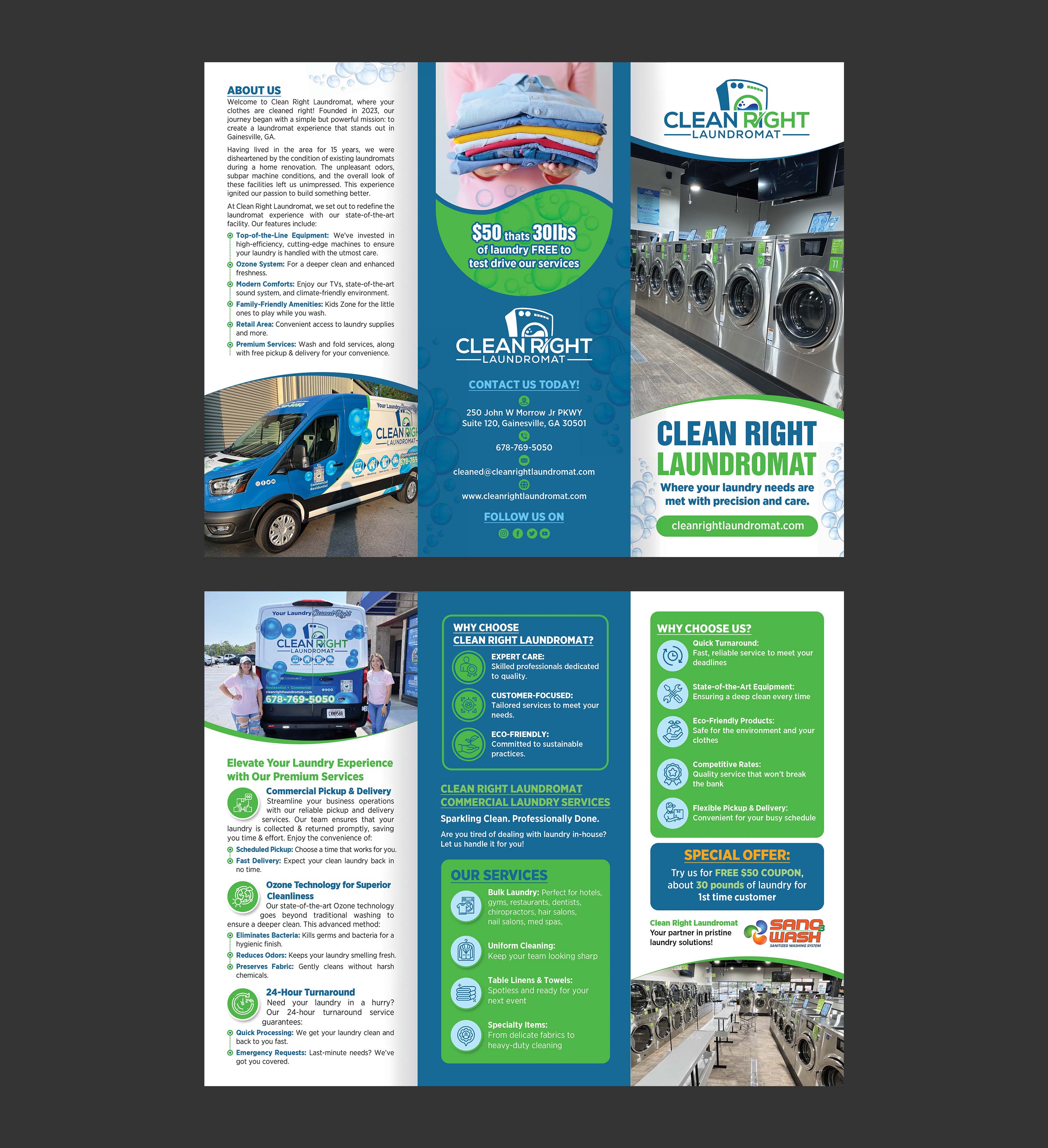 Brochure Design by GraphicsGuru for Clean Right Laundromat | Design #33733969