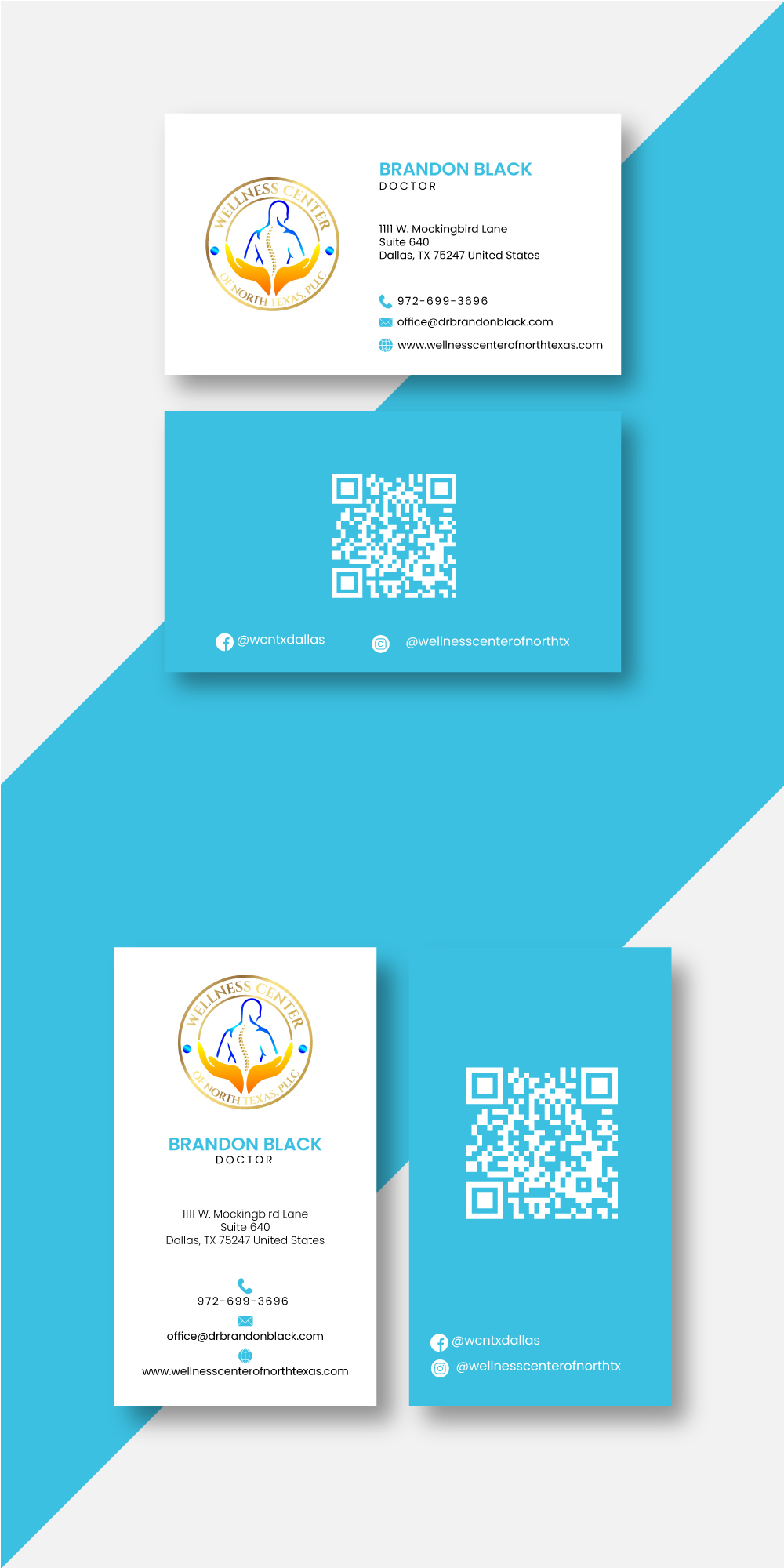 Business Card Design by AHNAF_S for Functional Wellness Center of North Texas | Design #33749935