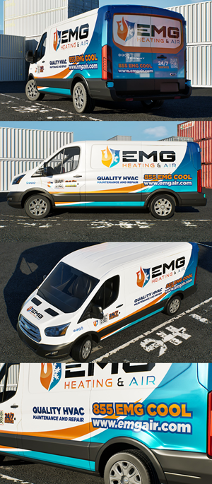 Car Wrap Design by VEDG for EMG Heating & Air  | Design: #33786027