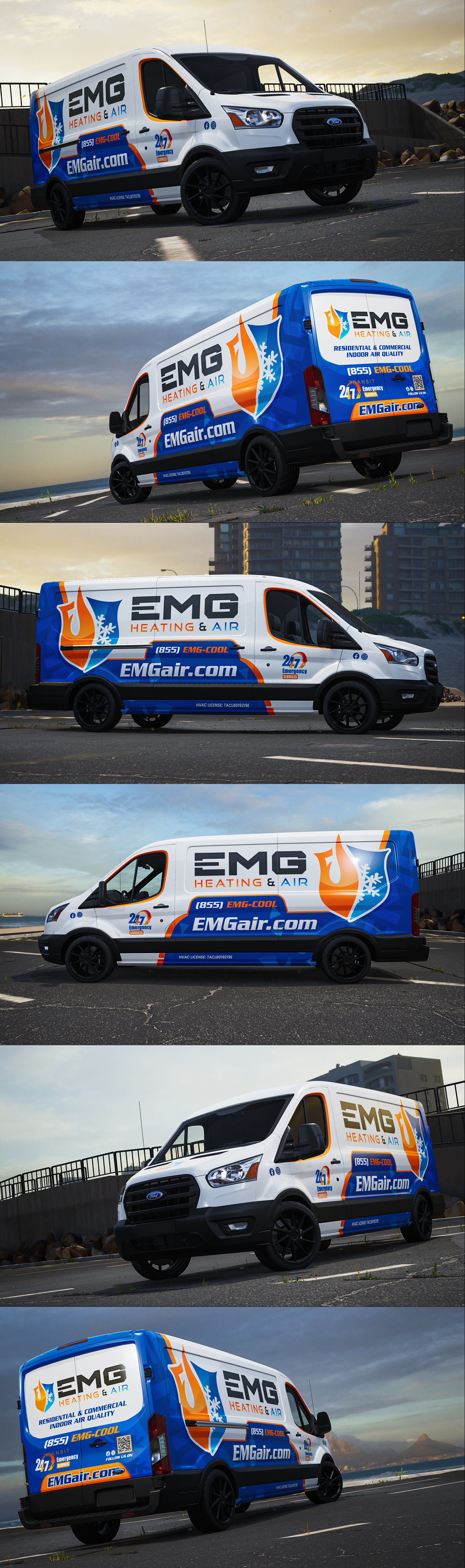 Car Wrap Design by Panji A. for EMG Heating & Air  | Design #33766126