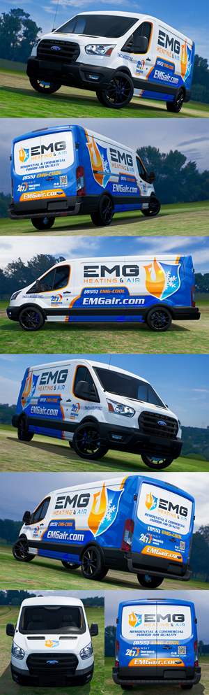 EMG Heating &amp; Air Van Wrap Design