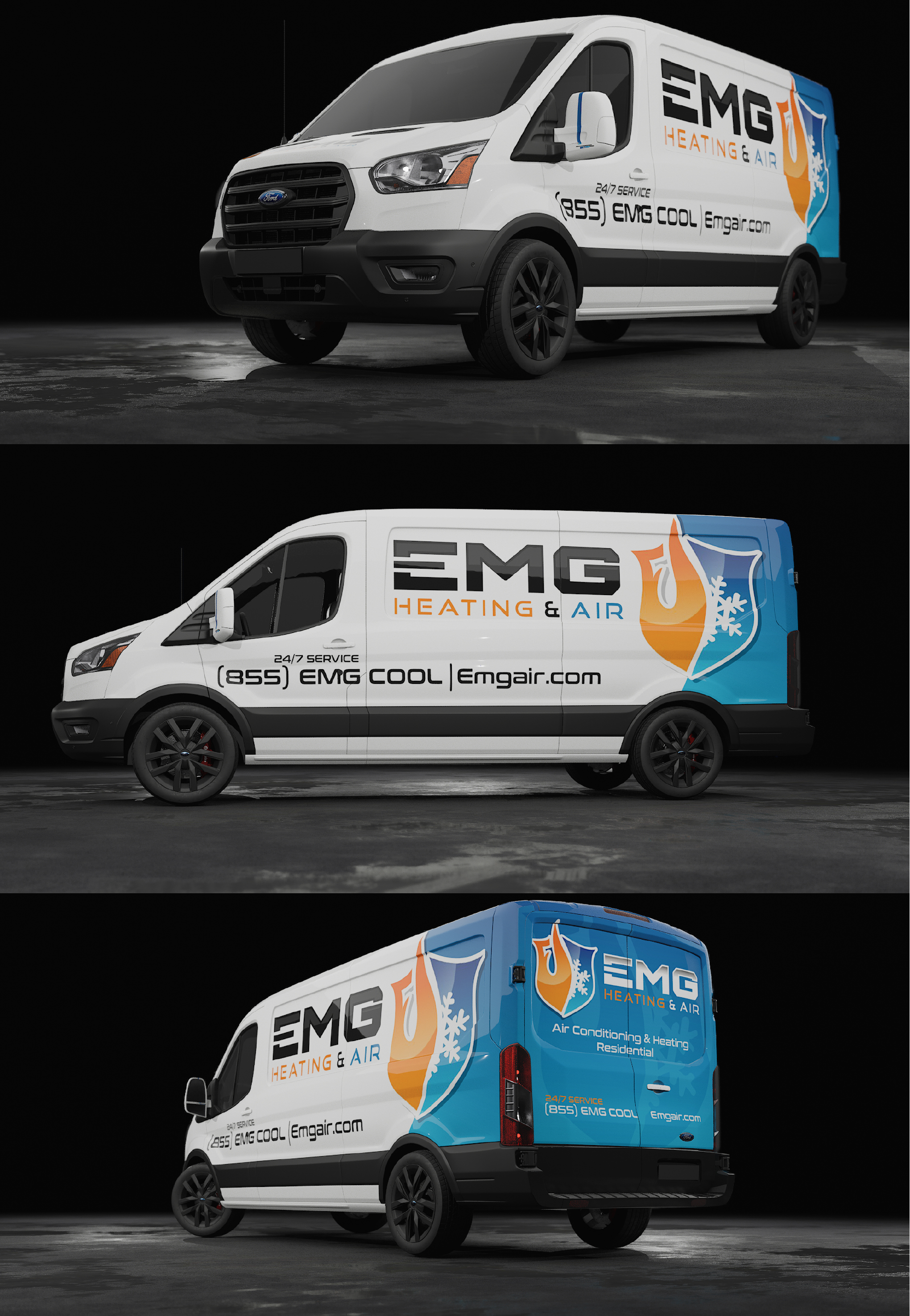 Car Wrap Design by Wrapcia for EMG Heating & Air  | Design #33771586
