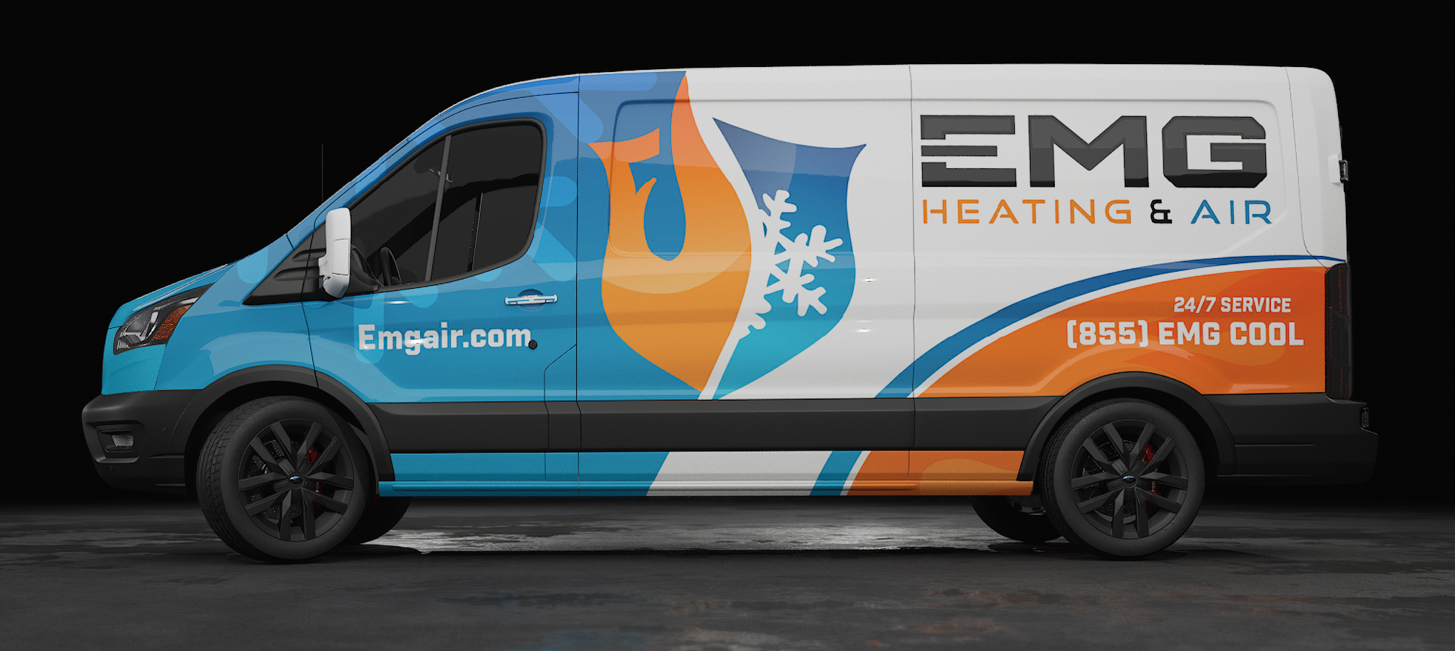 Car Wrap Design by Wrapcia for EMG Heating & Air  | Design #33784477