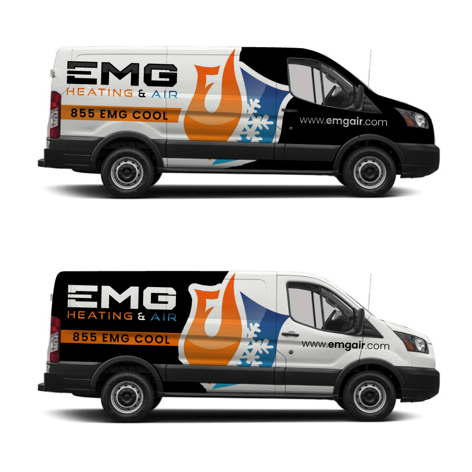 Car Wrap Design by Yoga Tri for EMG Heating & Air  | Design #33760244