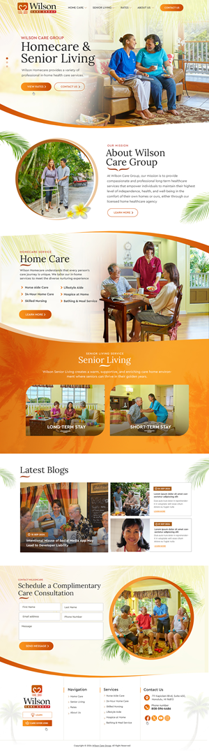 Wordpress Design by Blue Sparrow for Wilson Care Group | Design: #33773036