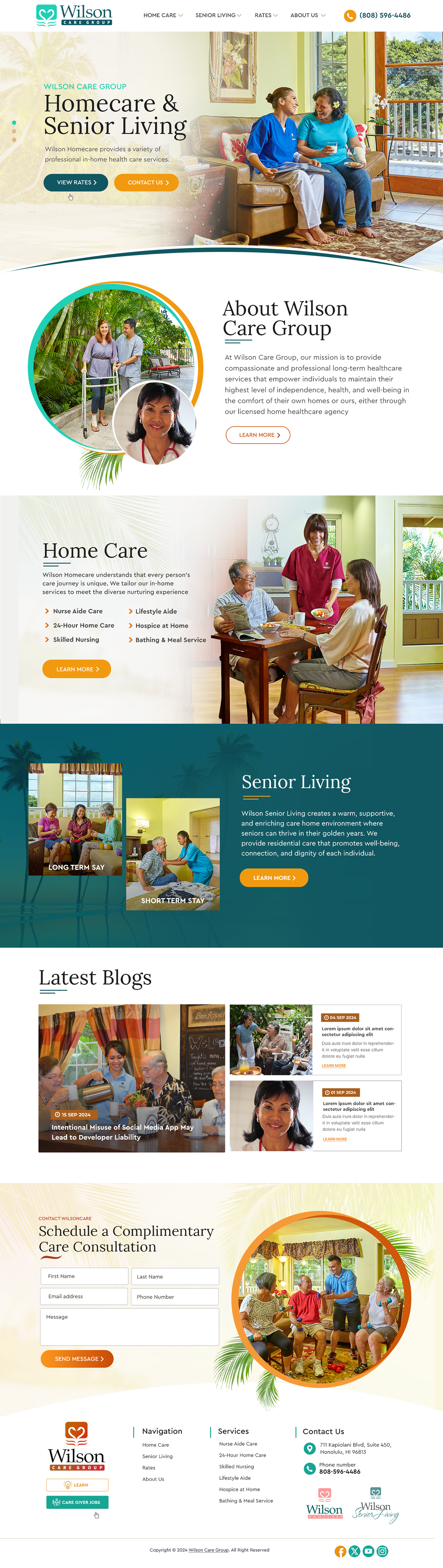 Wordpress Design by Blue Sparrow for Wilson Care Group | Design #33773041