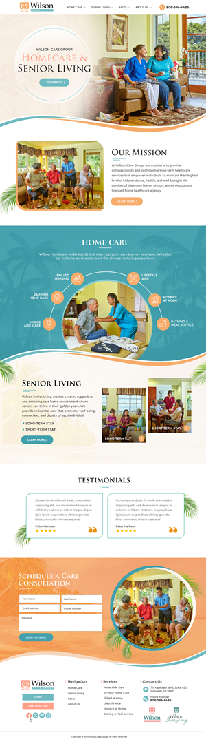 WordPress-Design von Blue Sparrow für Wilson Care Group | Design: #33775574