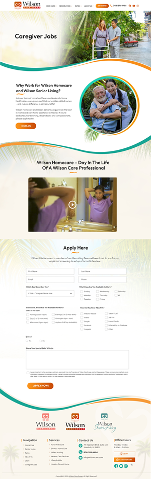 WordPress-Design von Blue Sparrow für Wilson Care Group | Design: #34025076