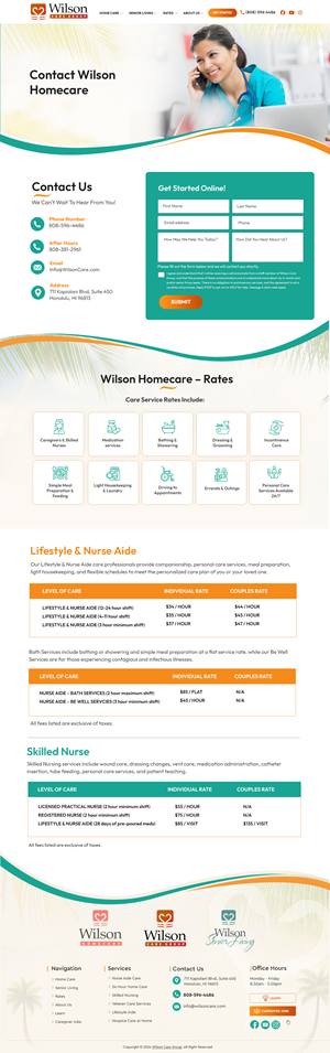 WordPress-Design von Blue Sparrow für Wilson Care Group | Design: #34079893