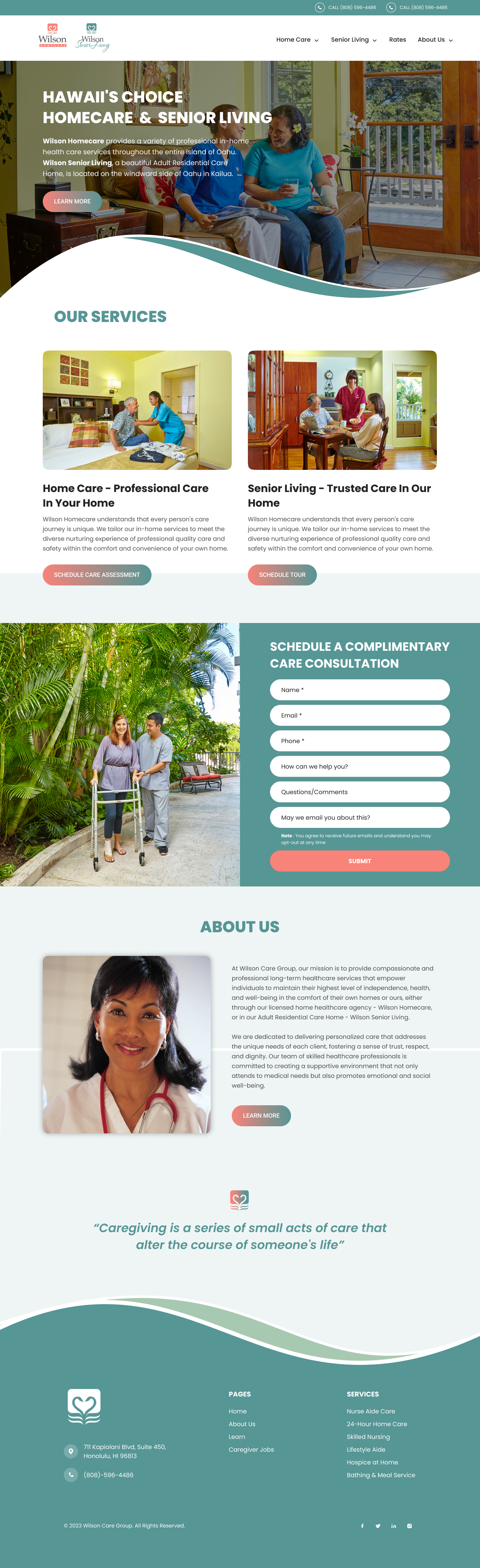 Wordpress Design by Lahiru Nanayakkara for Wilson Care Group | Design #33776536