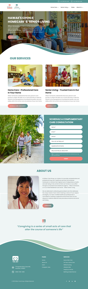 WordPress-Design von Lahiru Nanayakkara für Wilson Care Group | Design: #33776536