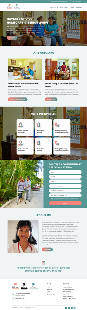 Diseño Wordpress por Lahiru Nanayakkara para Wilson Care Group | Diseño #33786941
