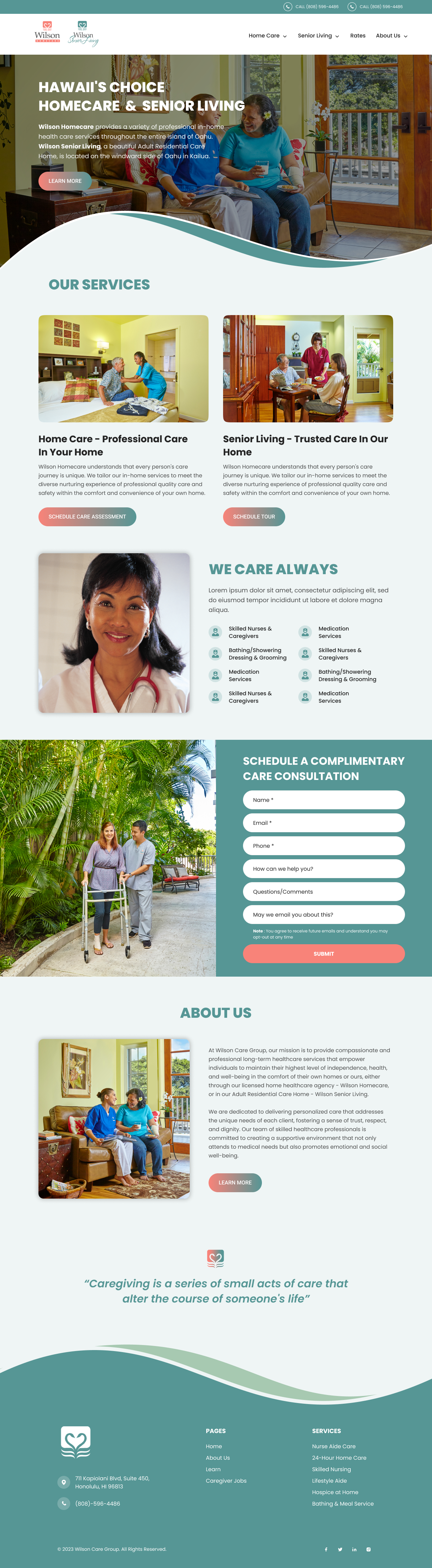 Wordpress Design by Lahiru Nanayakkara for Wilson Care Group | Design #33786942