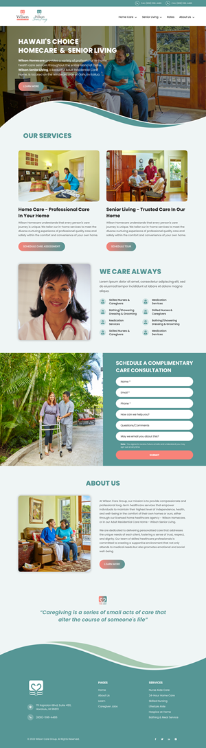WordPress-Design von Lahiru Nanayakkara für Wilson Care Group | Design: #33786942