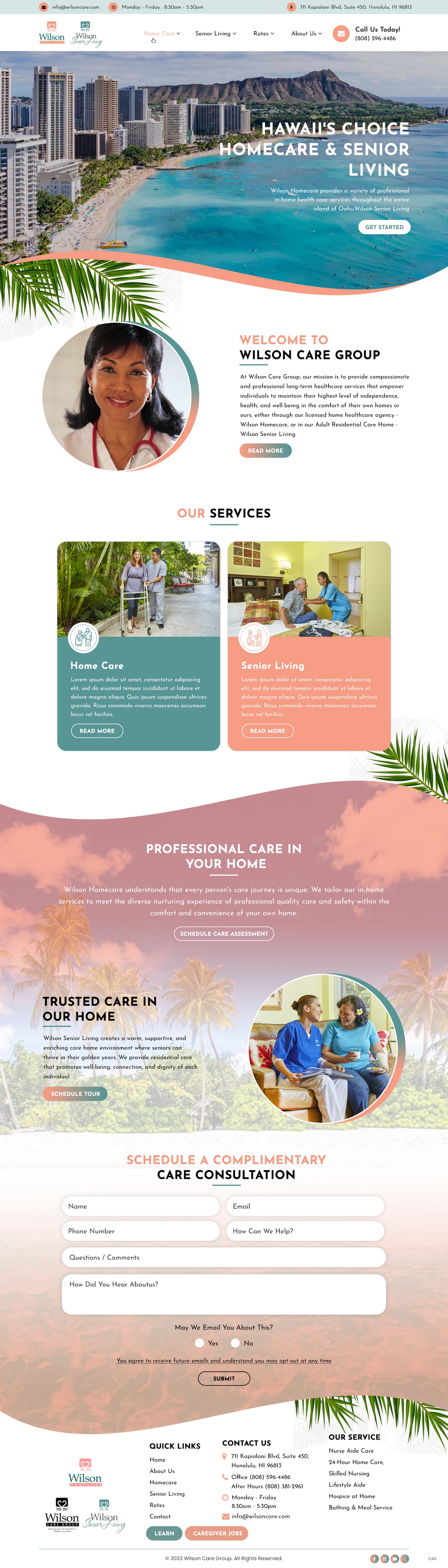 Wordpress Design by pb for Wilson Care Group | Design #33780552