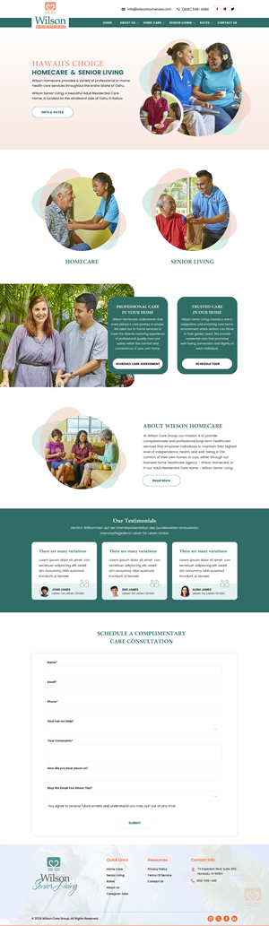 Wordpress Design by Sbss for Wilson Care Group | Design: #33773309