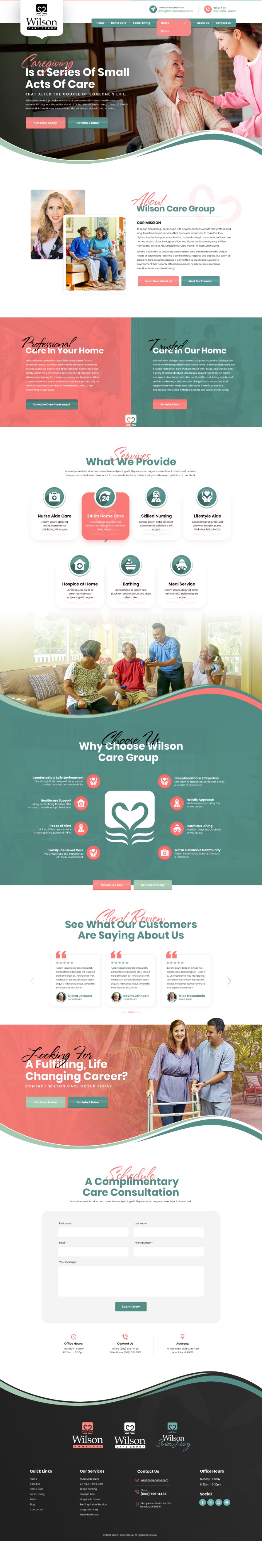 Wordpress Design by Reimagine for Wilson Care Group | Design #33779989
