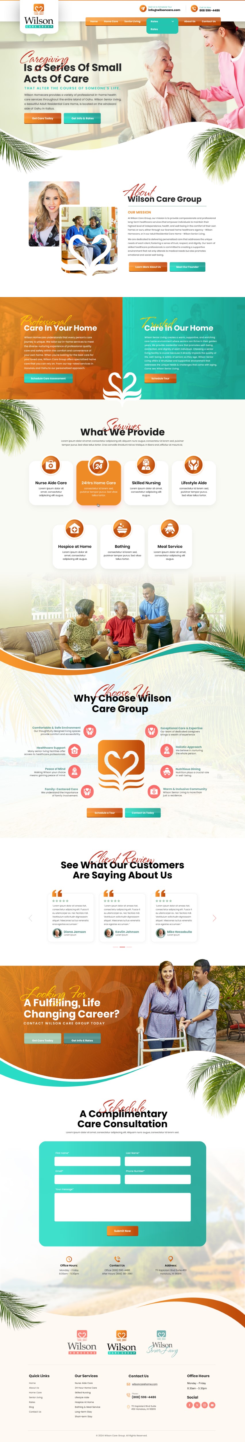 Wordpress Design by Reimagine for Wilson Care Group | Design #33909772