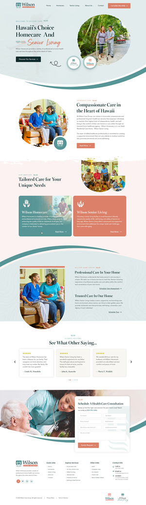 Wordpress Design by nzdesigners for Wilson Care Group | Design #33804336