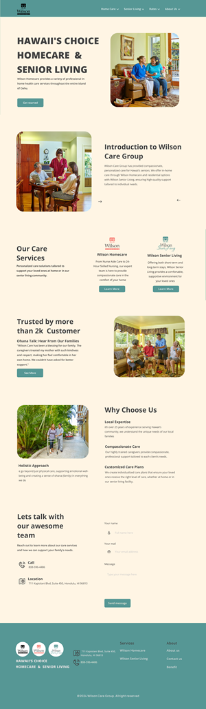 Wordpress Design by Taufik H for Wilson Care Group | Design: #33779403