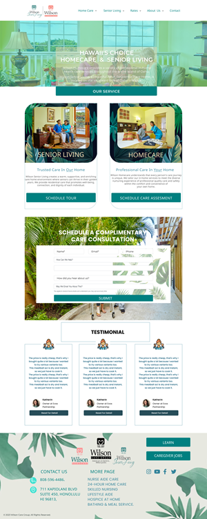 WordPress-Design von Taufik H für Wilson Care Group | Design: #33779604