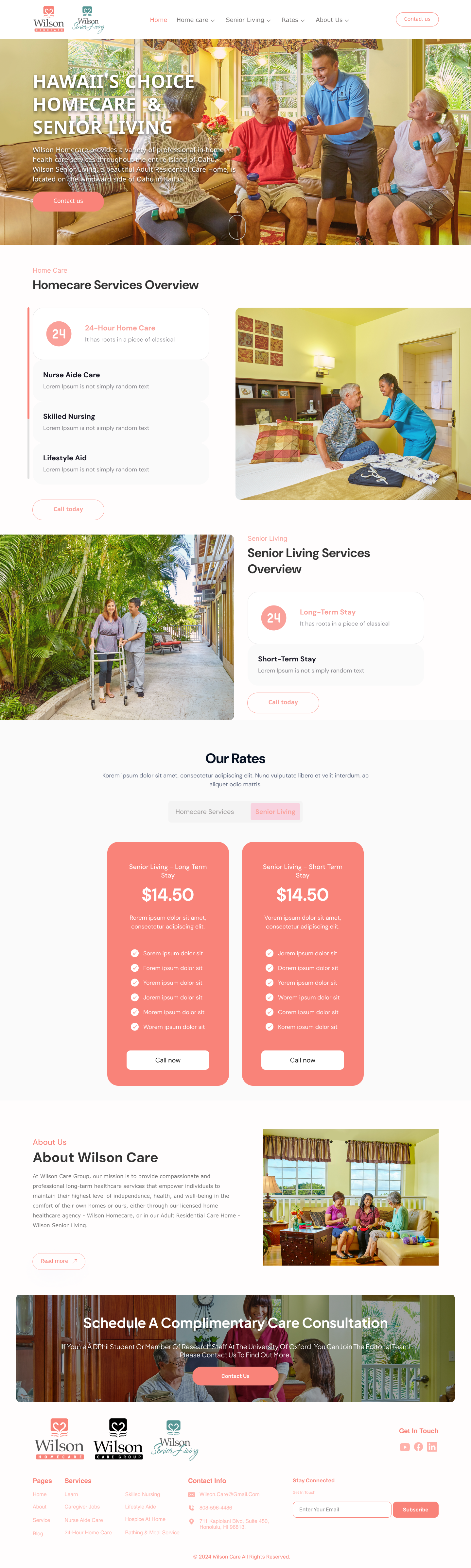 Wordpress Design by Taufik H for Wilson Care Group | Design #33779627