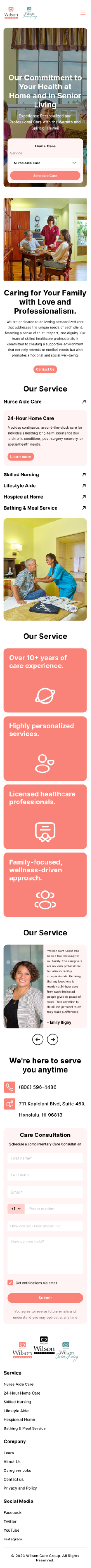 Wordpress Design by Taufik H for Wilson Care Group | Design #33779649