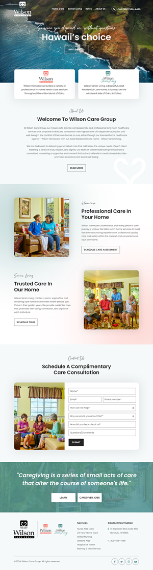 WordPress-Design von Starlyn DS für Wilson Care Group | Design: #33789785