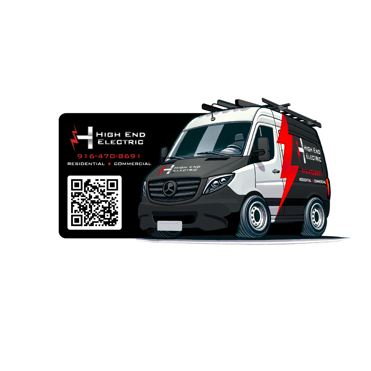 Sticker Design by Isu-D for High End Electric | Design #33820315