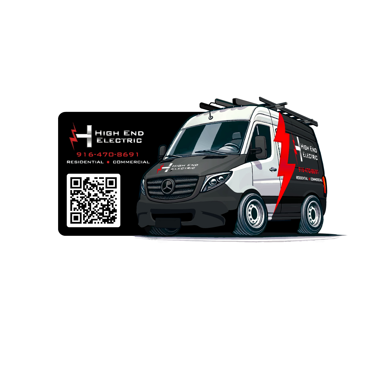 Sticker Design by Isu-D for High End Electric | Design #33824617