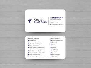 Diseño de Tarjeta de Presentación por Expert Bappy para Onsite Fleet Techs | Diseño: #33767483