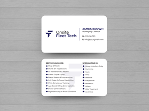 Diseño de Tarjeta de Presentación por Expert Bappy para Onsite Fleet Techs | Diseño: #33767484