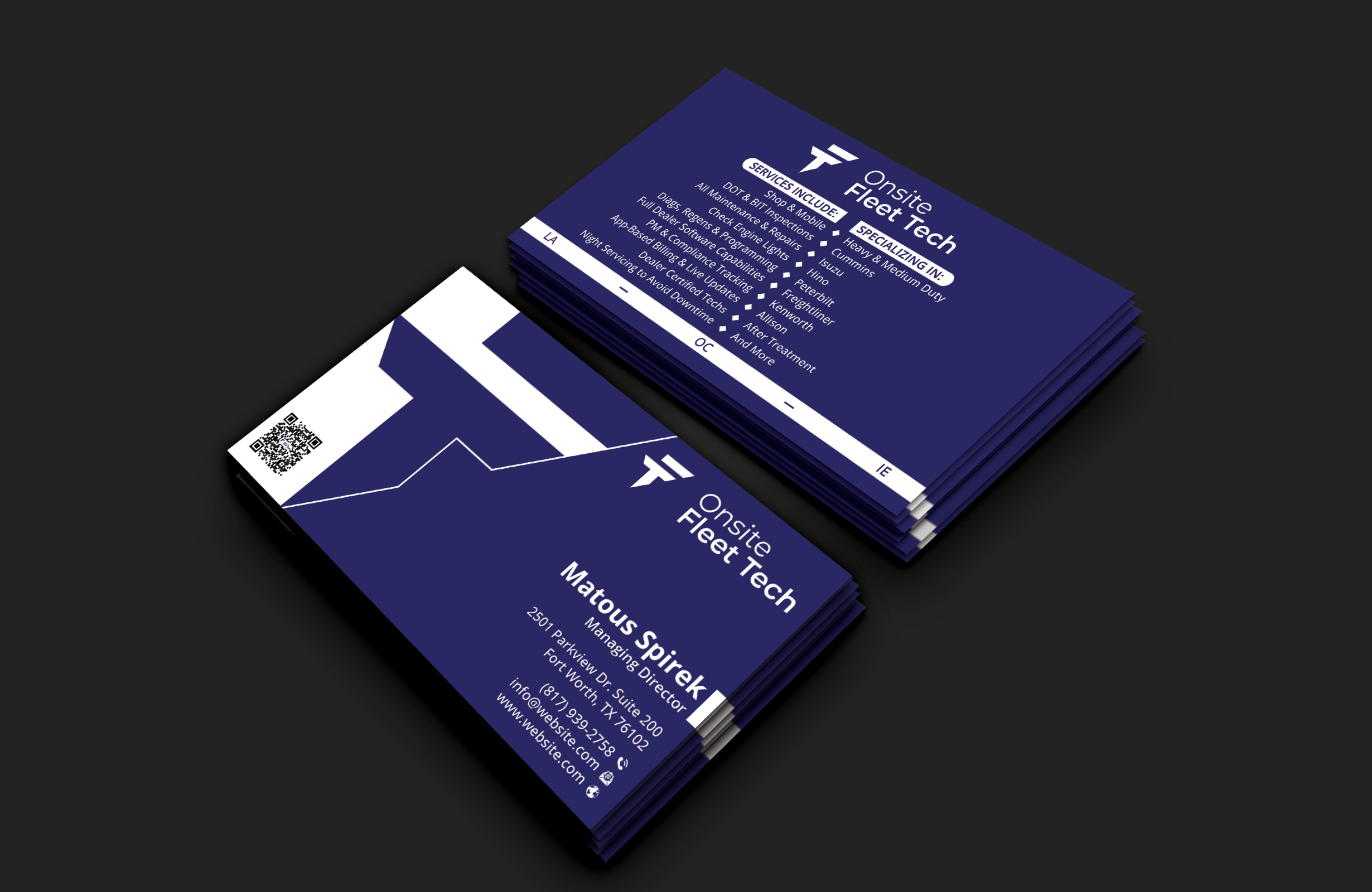 Diseño de Tarjeta de Presentación por DesignerShahadat para Onsite Fleet Techs | Diseño #33768915