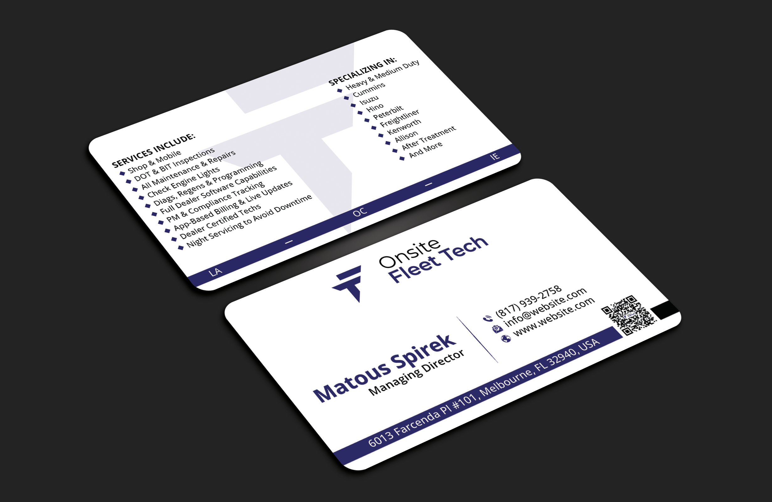 Diseño de Tarjeta de Presentación por DesignerShahadat para Onsite Fleet Techs | Diseño #33772494