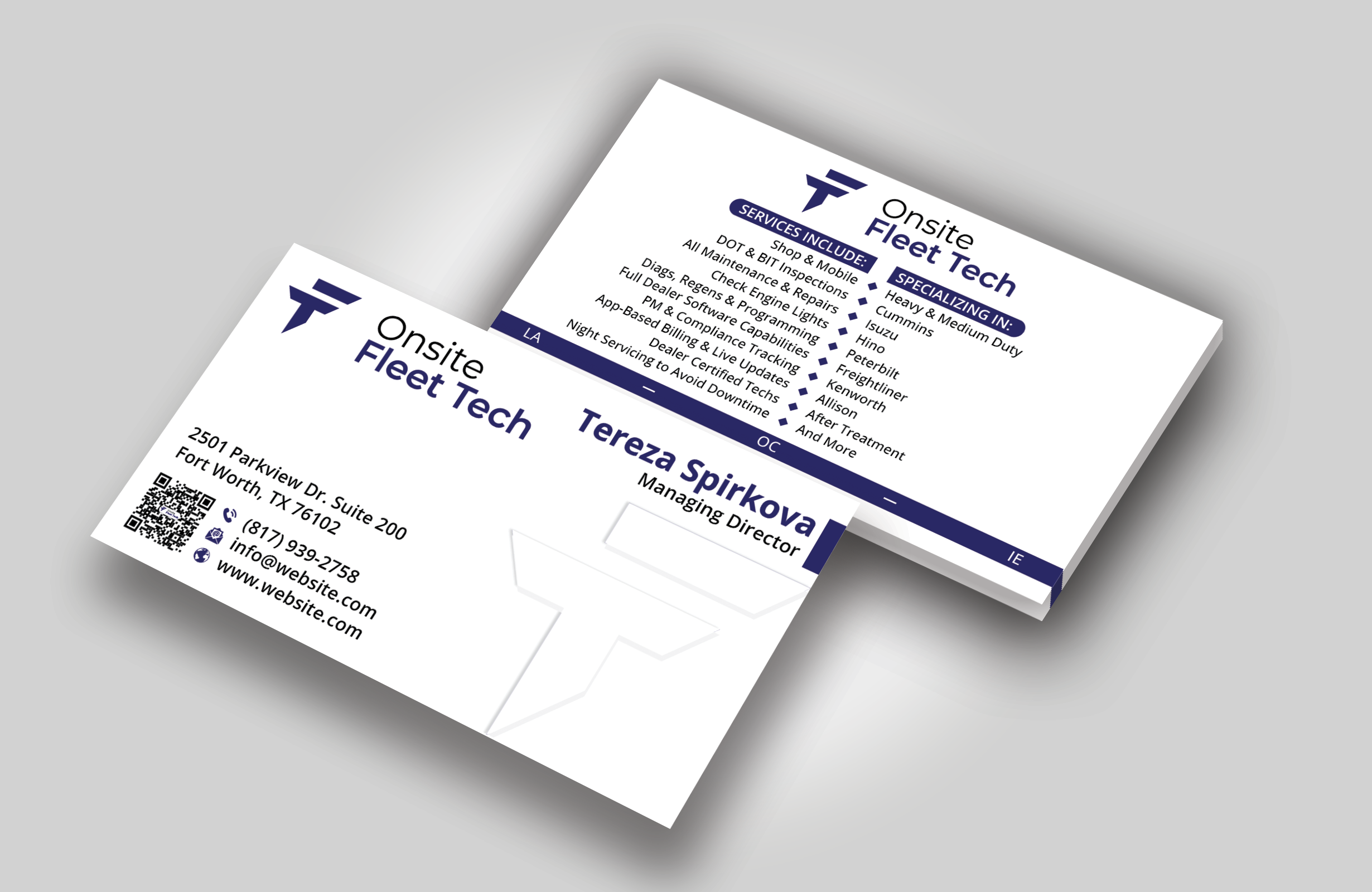 Diseño de Tarjeta de Presentación por DesignerShahadat para Onsite Fleet Techs | Diseño #33772498