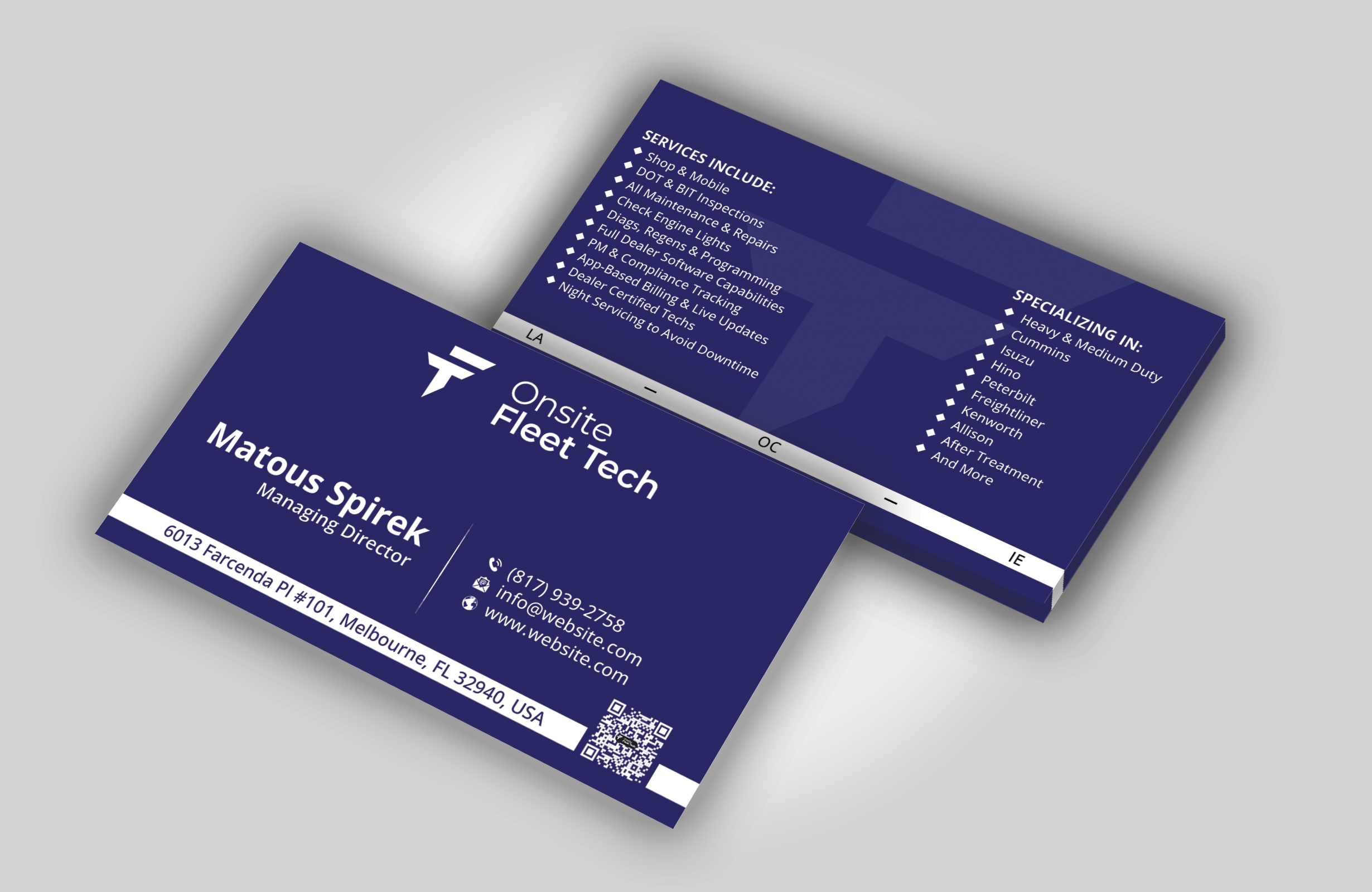 Business Card Design by DesignerShahadat for Onsite Fleet Techs | Design #33772501