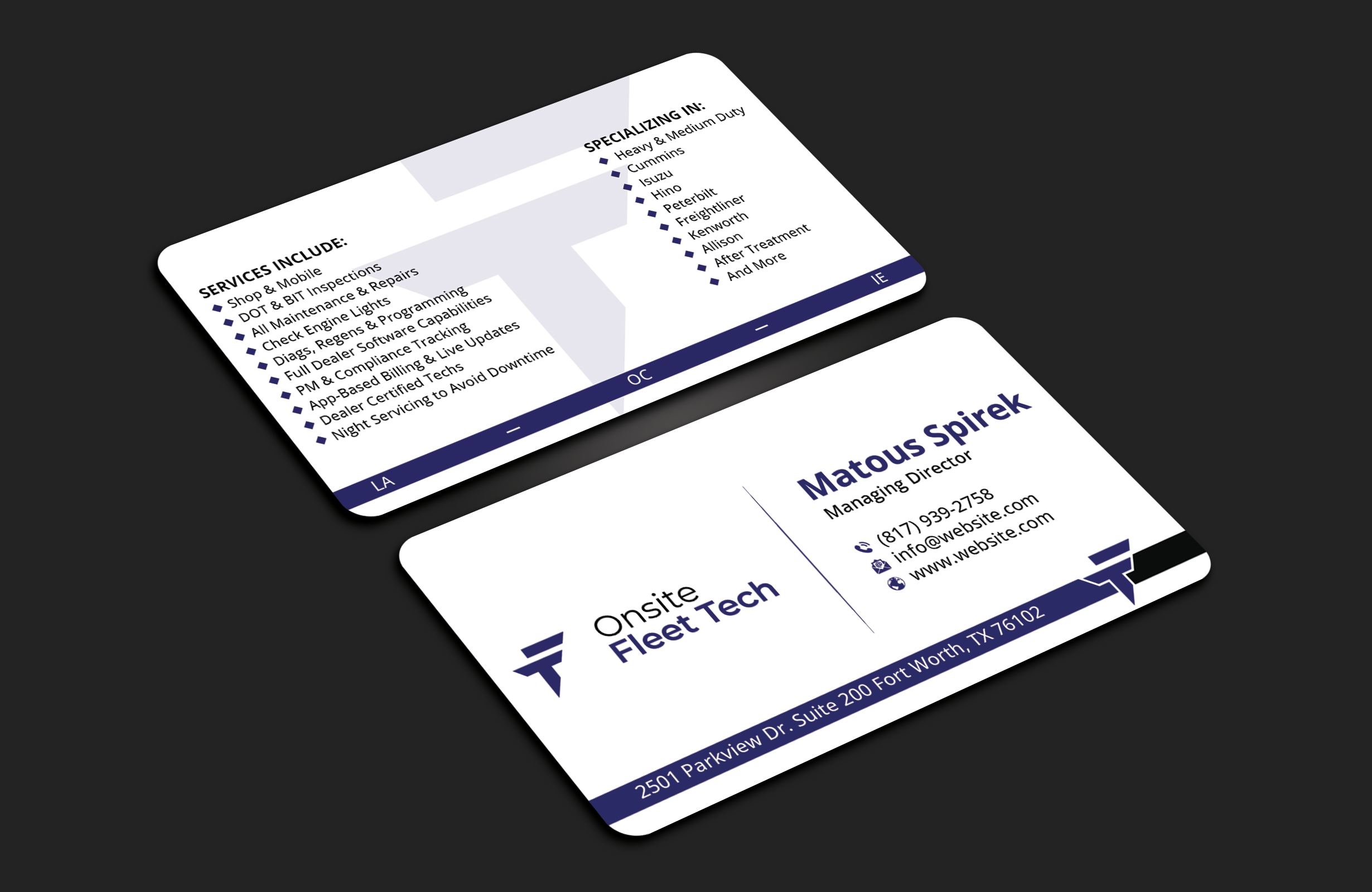 Diseño de Tarjeta de Presentación por DesignerShahadat para Onsite Fleet Techs | Diseño #33772508