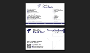 Diseño de Tarjeta de Presentación por DesignerShahadat para Onsite Fleet Techs | Diseño: #33772511