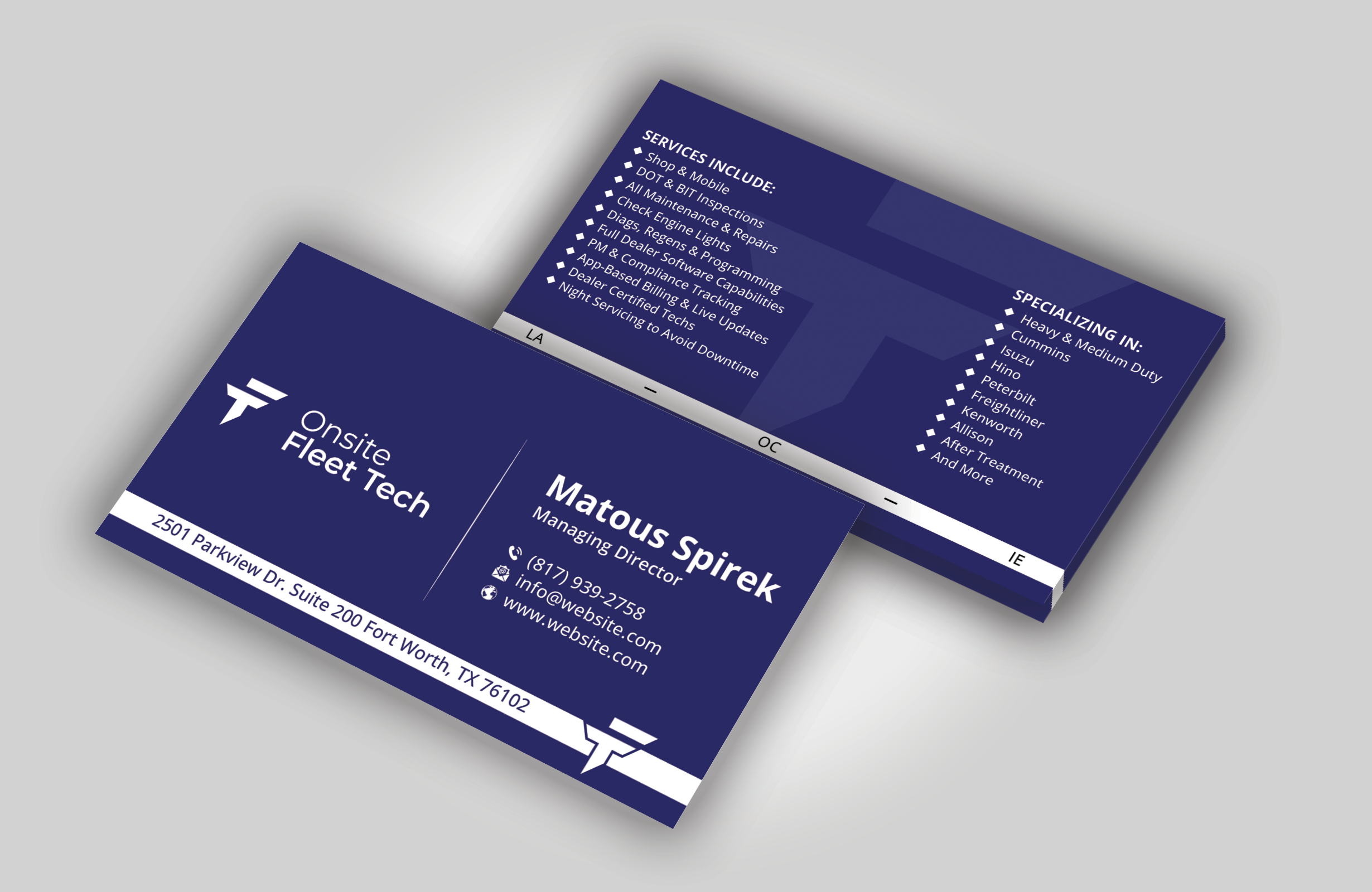 Business Card Design by DesignerShahadat for Onsite Fleet Techs | Design #33772519