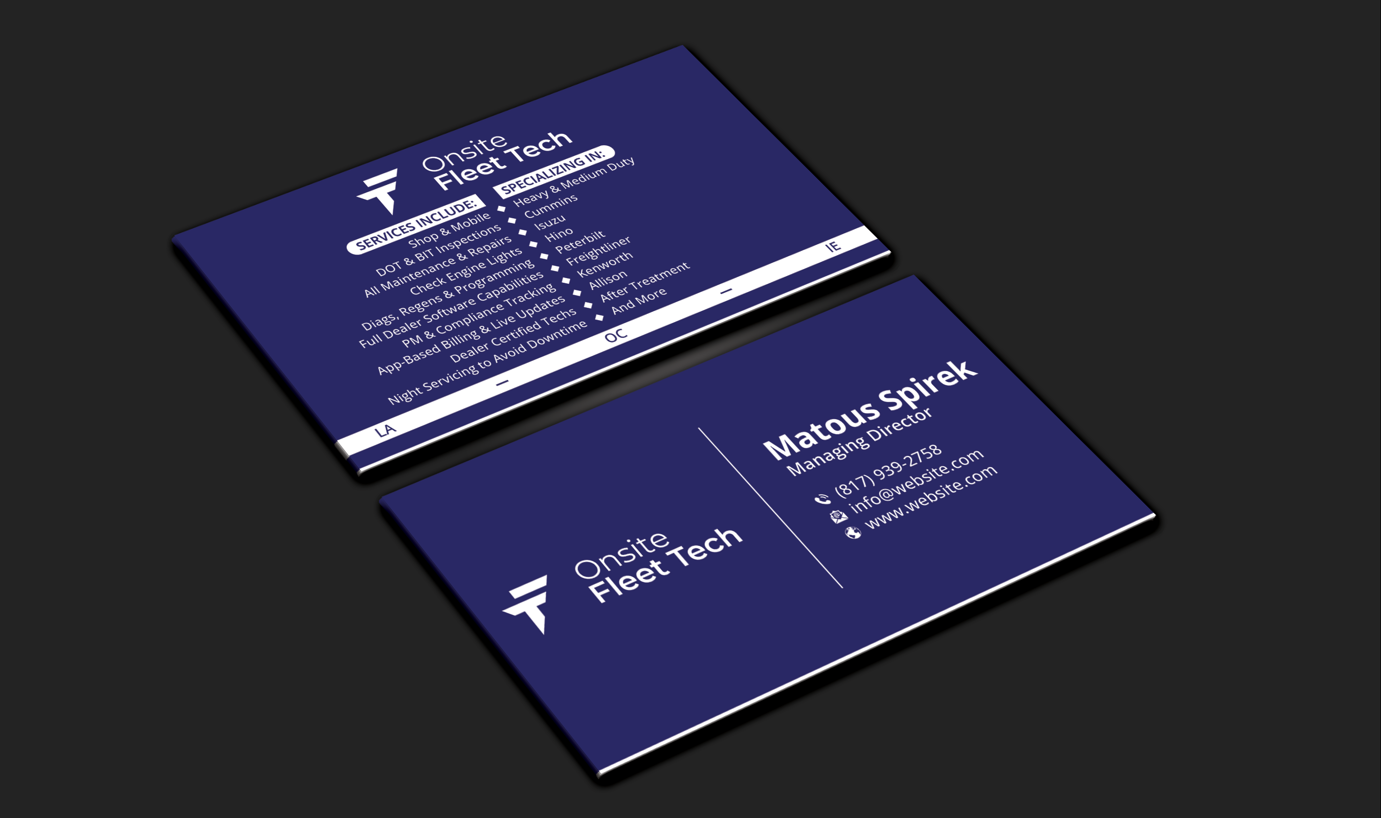 Business Card Design by DesignerShahadat for Onsite Fleet Techs | Design #33773451