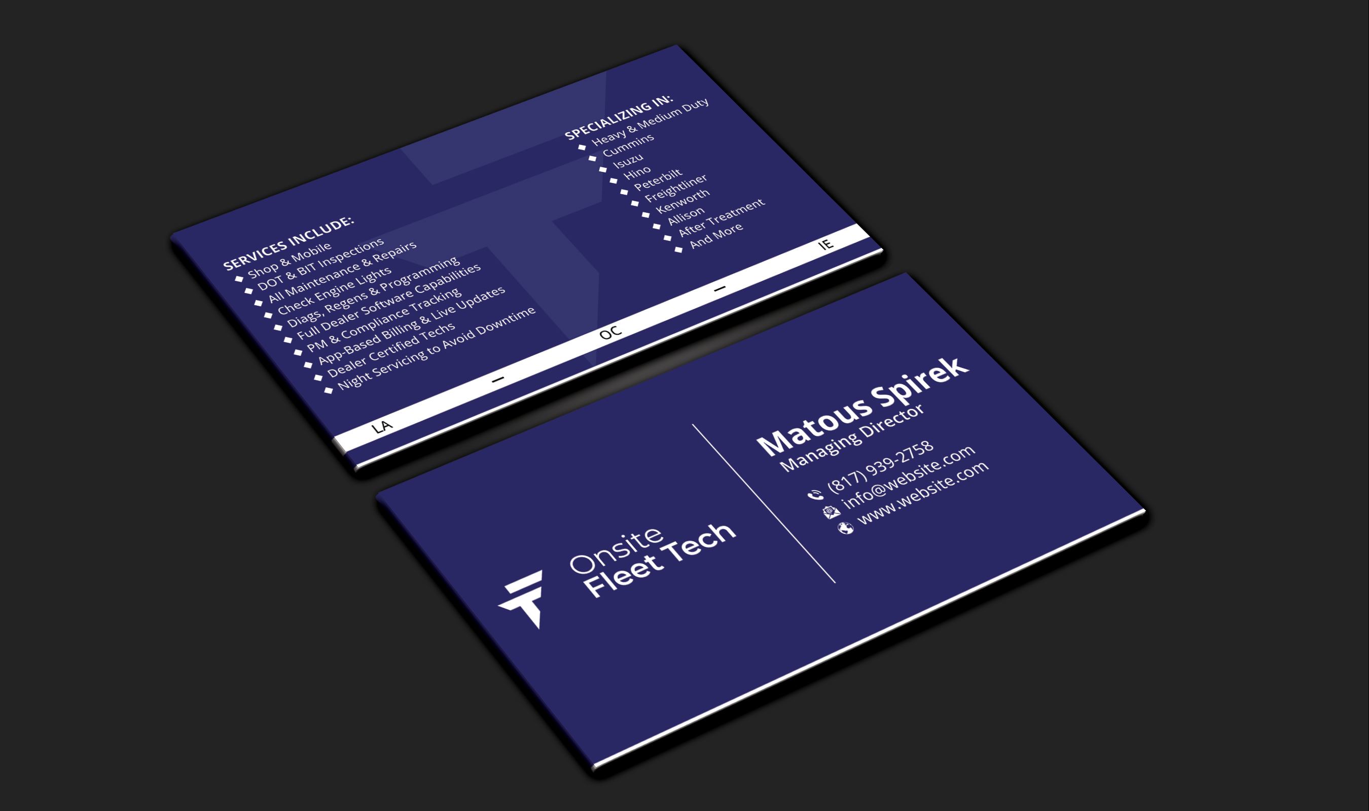 Business Card Design by DesignerShahadat for Onsite Fleet Techs | Design #33773460