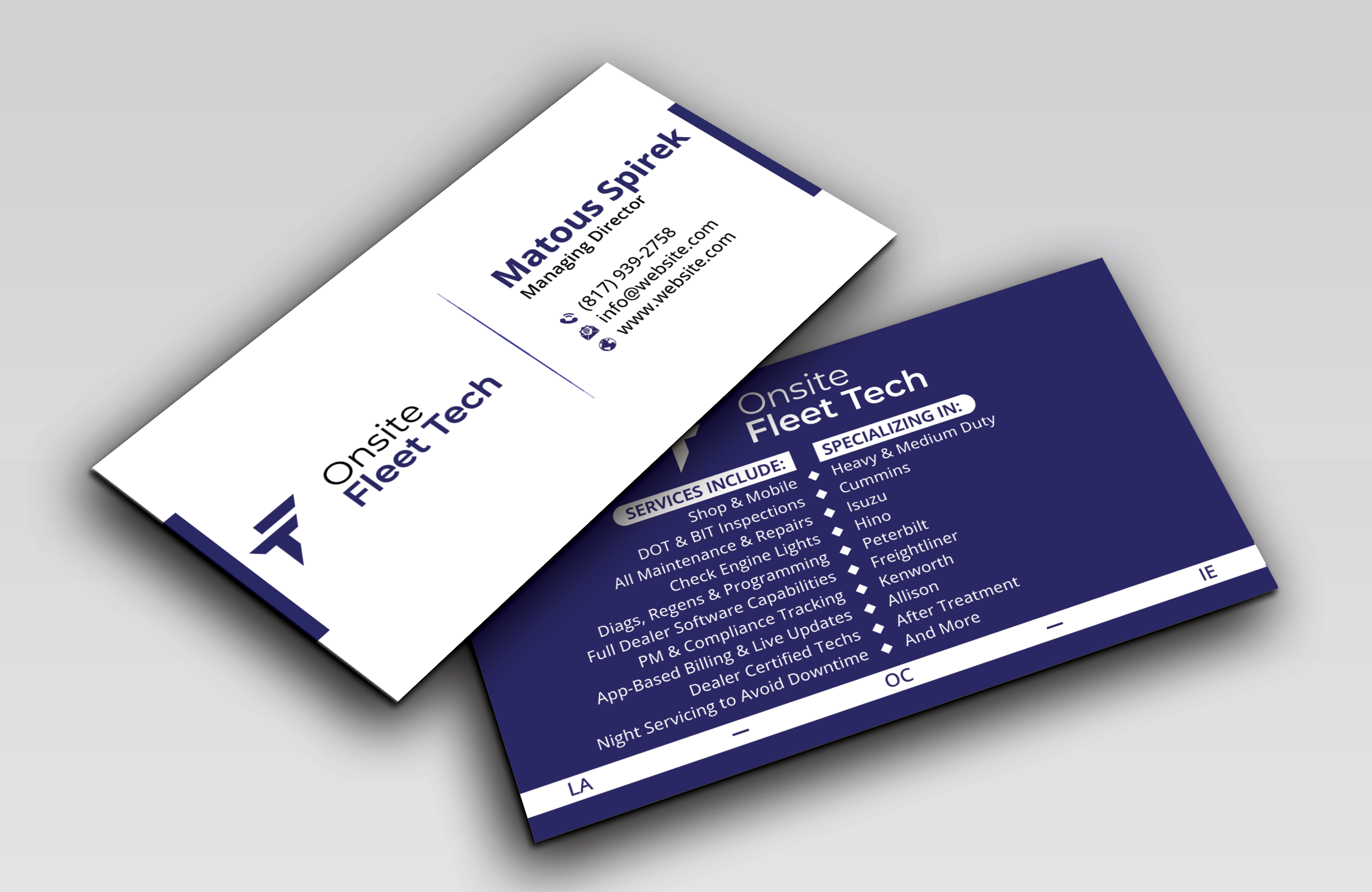 Business Card Design by DesignerShahadat for Onsite Fleet Techs | Design #33773461