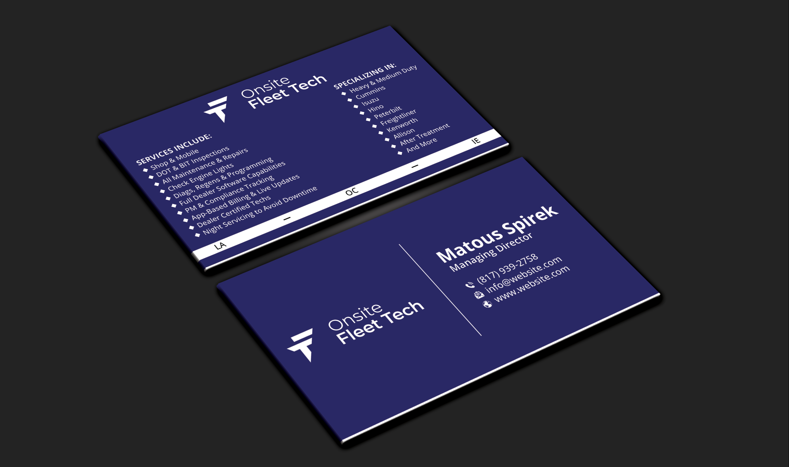 Business Card Design by DesignerShahadat for Onsite Fleet Techs | Design #33773469